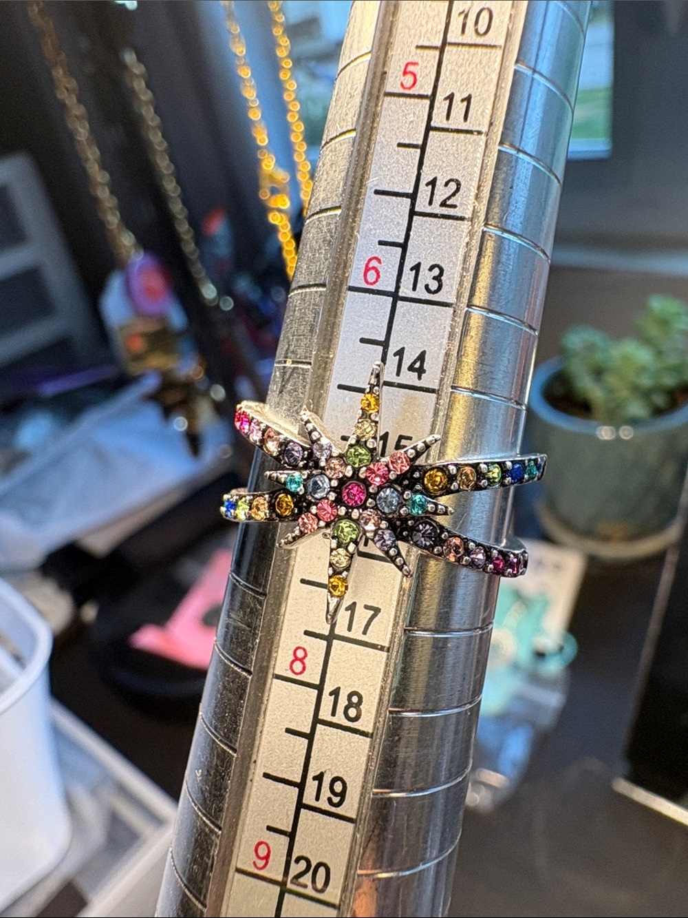 Kirk’s FollyMulticolor Starburst Crystal Ring - Women Jewelry